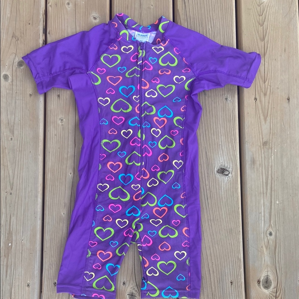 Purple and Green Rashguard Swimwear